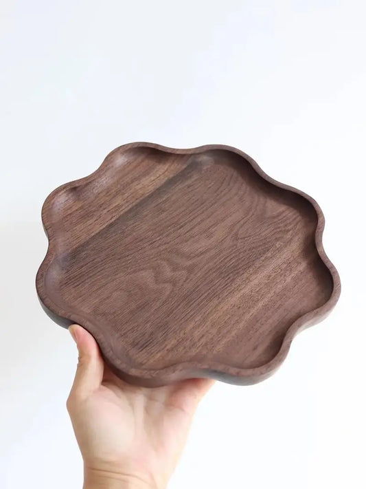 Black Walnut Wooden Serving Tray - Rectangular Design